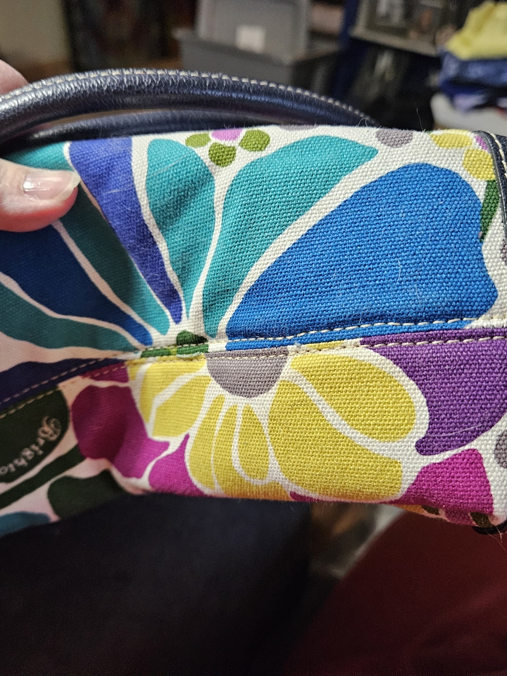Brighton Purple Teal Floral Hobo with Multicolor Accents - Picture 9 of 16